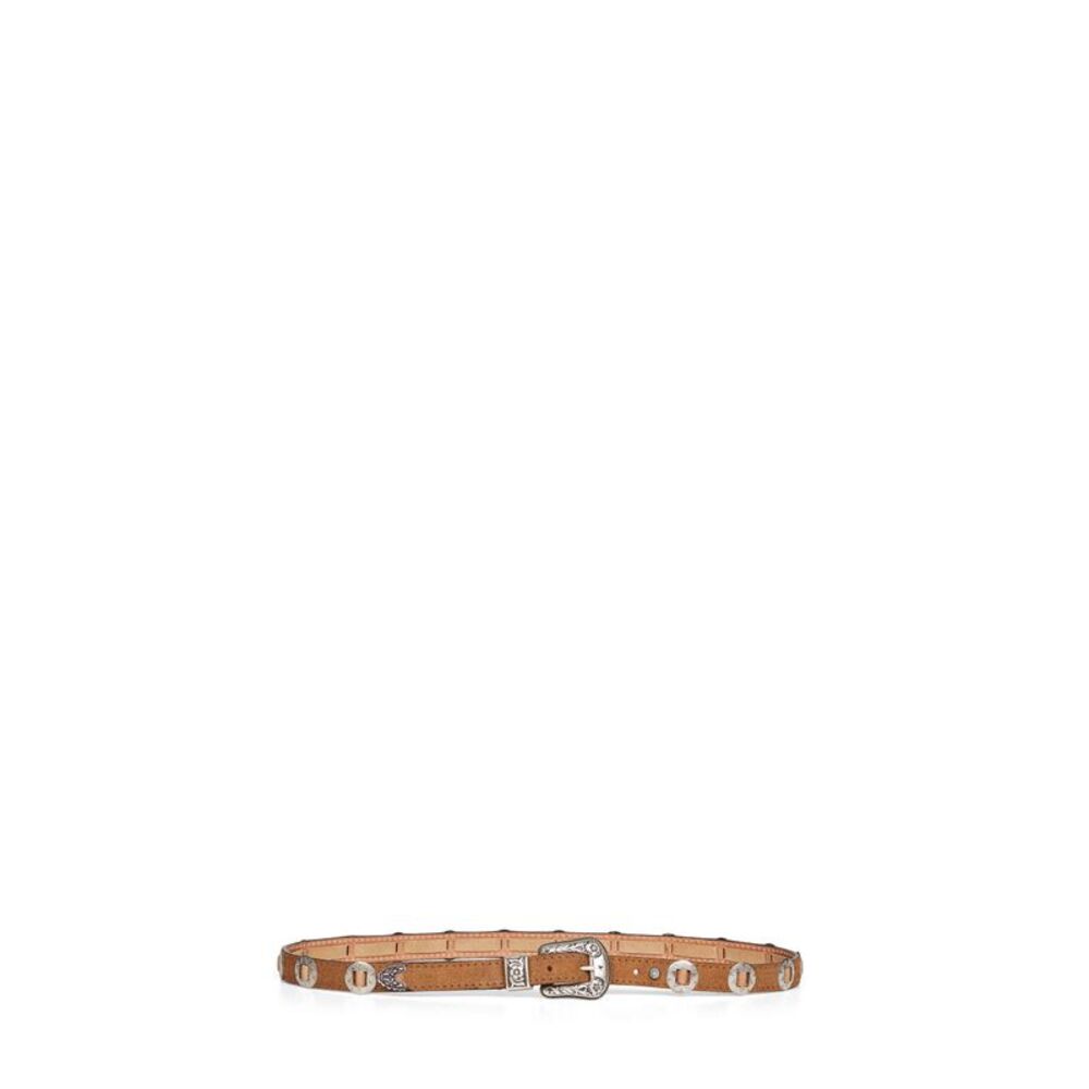 Golden Goose Men Light Brown Nubuck Thin Lace Belt With Inlays